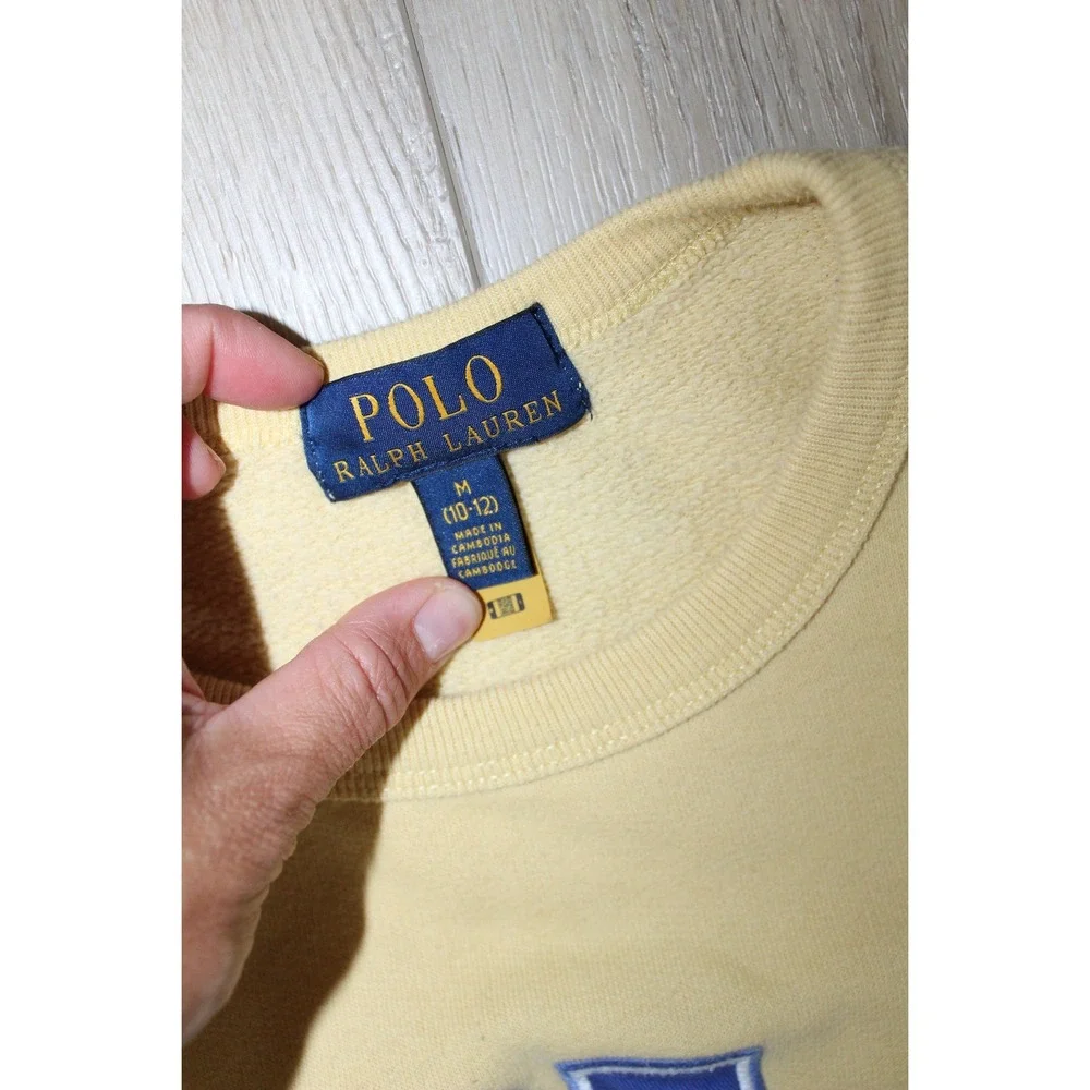 Polo Ralph Lauren Kids Yellow Varsity Logo Crewneck Sweatshirt Medium 10-12